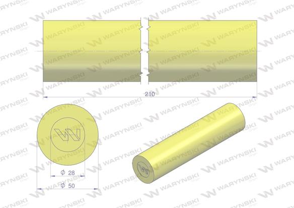 Amortyzator poliuretanowy walec 50x210 WARYŃSKI ( sprzedawane po 4 )