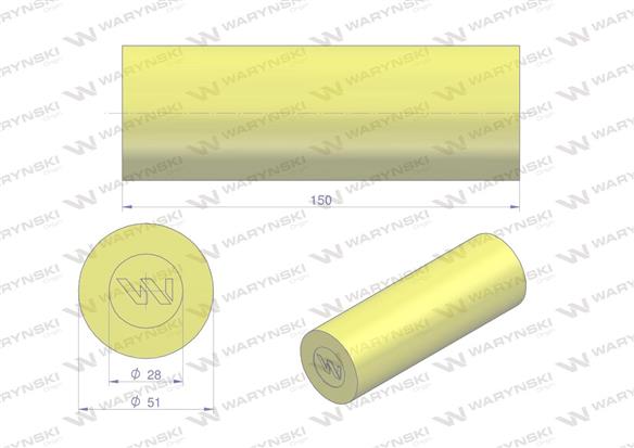 Amortyzator poliuretanowy walec 51x150 WARYŃSKI ( sprzedawane po 4 )