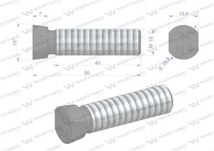 Śruba kpl. płużna oval z dwóch stron ścięta M12x50 mm kl.12.9 zastosowanie Kverneland Waryński M12X50OV2KV ( sprzedawane po 25 )