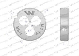 Narzynka przemysłowa M3x0,5 ze stali HSS DIN22568 Warynski