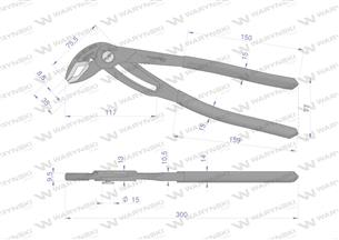 Szczypce do rur szybkonastawne 300mm. zakres szczęk 70 mm Waryński