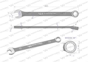 Klucz płasko-oczkowy 10 mm. CrV standard ASME B107-2010 Waryński