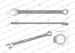 Klucz płasko-oczkowy 11 mm. CrV standard ASME B107-2010 Waryński