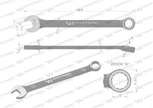 Klucz płasko-oczkowy 13 mm. CrV standard ASME B107-2010 Waryński