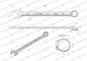 Klucz płaskooczkowy extra długi 30mm dł 404mm standard ASME B107.9M Waryński