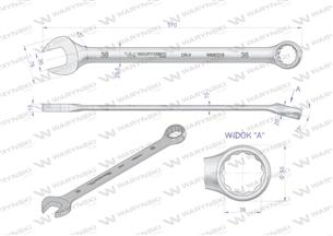 Klucz płaskooczkowy extra długi 36mm dł 510mm standard ASME B107.9M Waryński