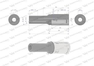 Nasadka sześciokątna 1/2". 8 mm. długa. CrV50BV30. DIN 3124. Waryński