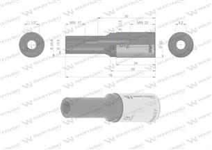 Nasadka sześciokątna 1/2". 9 mm. długa. CrV50BV30. DIN 3124. Waryński