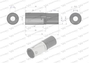 Nasadka sześciokątna 1/2". 20 mm. długa. CrV50BV30. DIN 3124. Waryński