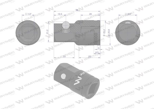 Redukcja 1/2" -3/4". 25mm, Waryński