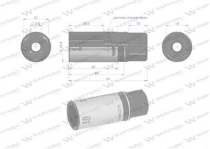Nasadka do świec 3/8". 18 mm. CrV50BV30. DIN 3124. Waryński