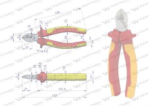 Szczypce izolowane, boczne, 160 mm. VDE. Waryński