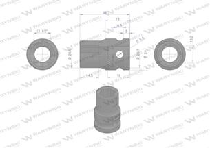 Nasadka udarowa sześciokątna 1/2". 13 mm. CrMo. DIN 3129. Waryński