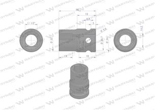 Nasadka udarowa sześciokątna 1/2". 14 mm. CrMo. DIN 3129. Waryński