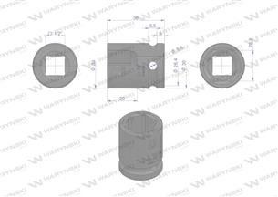 Nasadka udarowa sześciokątna 1/2". 20 mm. CrMo. DIN 3129. Waryński