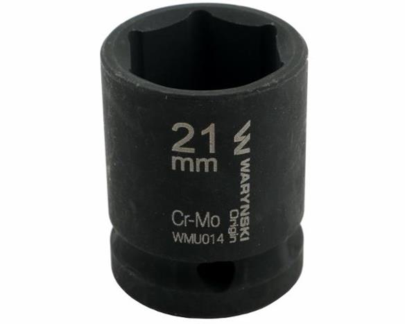 Nasadka udarowa sześciokątna 1/2". 21 mm. CrMo. DIN 3129. Waryński-163021