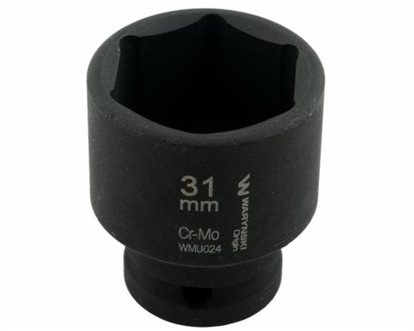 Nasadka udarowa sześciokątna 1/2". 31 mm. CrMo. DIN 3129. Waryński