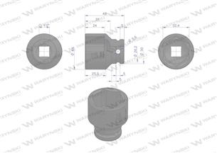 Nasadka udarowa sześciokątna 1/2". 32 mm. CrMo. DIN 3129. Waryński