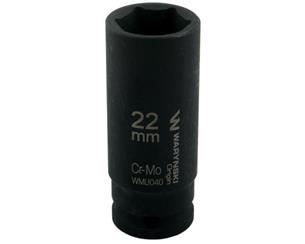 Nasadka udarowa sześciokątna długa 1/2". 22 mm. CrMo. DIN 3129. Waryński