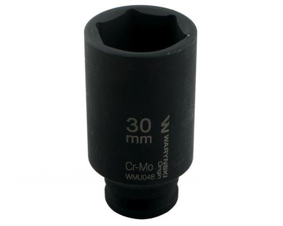 Nasadka udarowa sześciokątna długa 1/2". 30 mm. CrMo. DIN 3129. Waryński