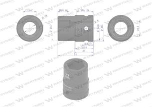 Nasadka udarowa sześciokątna 3/4". 23 mm. CrMo. DIN 3129. Waryński