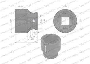 Nasadka udarowa sześciokątna 3/4". 41 mm. CrMo. DIN 3129. Waryński