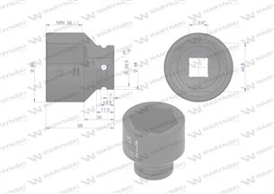 Nasadka udarowa sześciokątna 3/4". 48 mm. CrMo. DIN 3129. Waryński