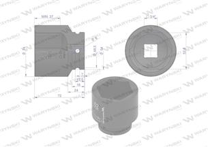 Nasadka udarowa sześciokątna 3/4". 52 mm. CrMo. DIN 3129. Waryński