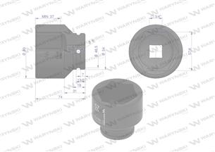 Nasadka udarowa sześciokątna 3/4". 57 mm. CrMo. DIN 3129. Waryński