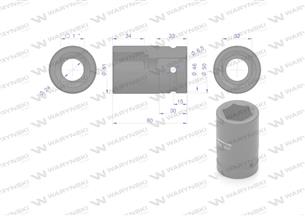 Nasadka udarowa sześciokątna 1"długa. 32 mm. CrMo. DIN 3129 Waryński