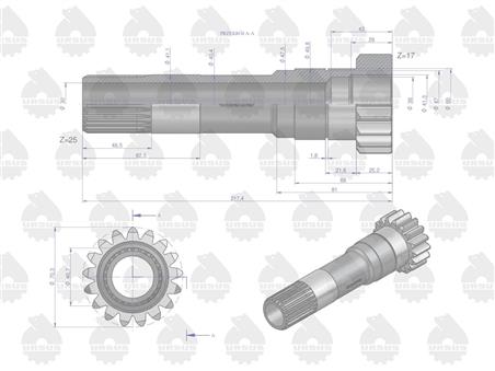 Wałek sprzęgła drugiego stopnia WOM Z-17/25 MF4 ORYGINAŁ URSUS