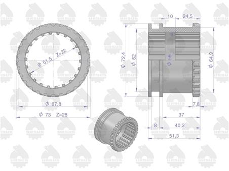 Tuleja sprzęgająca reduktora 2700374M1 MF4 ORYGINAŁ URSUS