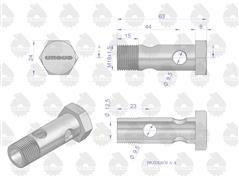 Złączka. śruba siłownika hydraulicznego C-385 ORYGINAŁ URSUS