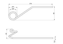 Palec sprężysty motowideł dł.205mm 650500.0 Claas