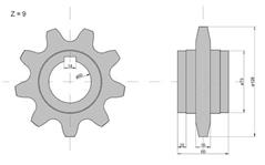 Koło zębate podajnika Z-9 klin Claas