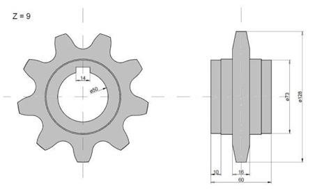 Koło zębate podajnika Z-9 klin Claas