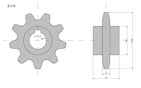 Koło górne podajnika pochyłego Z-9, O 40 mm Claas