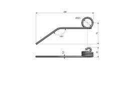 Palec sprężysty motowideł L-200 mm fi- 5,5mm Claas