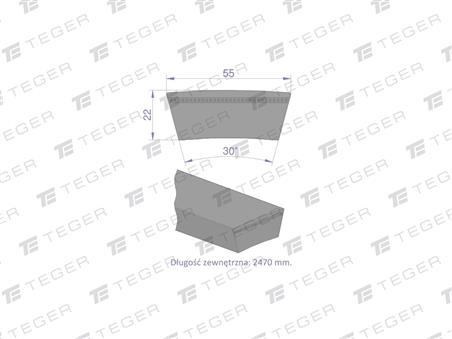 Pas klinowy Hard-Belt (T-609823.0) AP1001225 do CLAAS 609823.0 TEGER