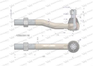 Przegub kierowniczy 320mm- 1 1/4-12 L 128609A1 WARYŃSKI