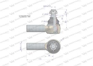 Przegub kierowniczy M30x1.5 129257 WARYŃSKI