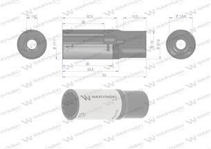 Nasadka dwunastokątna 1/4". 13 mm. długa. CrV50BV30. DIN 3124. Waryński