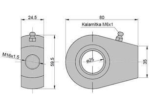 Ucho siłownika łożysko GE-25 KT2*40 (UE2.40)