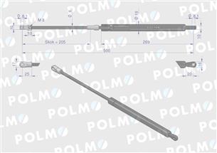 Siłownik szyby tylnej L max. 500mm 65421008 STEYR POLMO