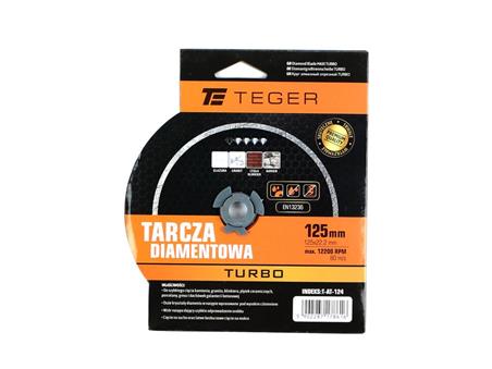 Tarcza diamentowa TURBO 125x22.23 mm TEGER
