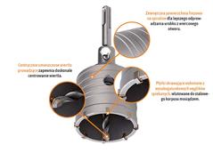 Wiertło do betonu koronowe - uchwyt SDS PLUS mm / 65 mm / TEGER