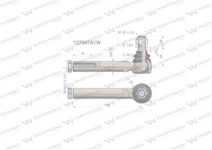 Przegub kierowniczy 173mm- M18x1,5L 137047A1 WARYŃSKI