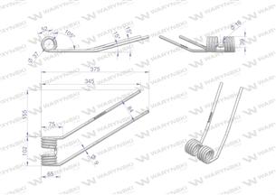 Palec przetrząsarka zastosowanie Deutz Fahr Pottinger 06580391 Waryński