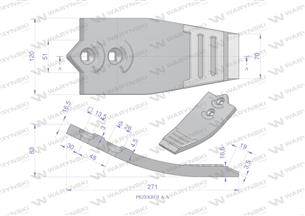 Dziób redlicy zęba szeroki 120mm zastosowanie CX Unia Cross AU/2065 Waryński Maxx 11211420651