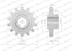 Koło łańcuchowe stalowe hartowane Z-14 1" fi-40 Rozrzutnik 2219100080 WARYŃSKI